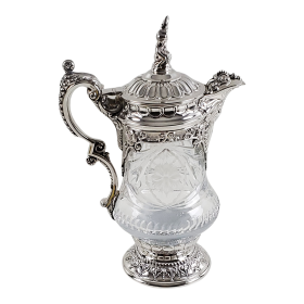 The Master Jug- Cut Crystal Silver Plate 13.5"h