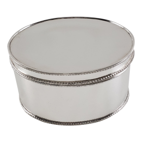 Biscuit Box Hinged Oval Gadroon 7.25" x 6" x  4"