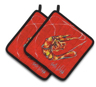 Red Shrimp Pair of Pot Holders