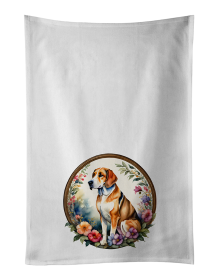 American Foxhound and Flowers Kitchen Towel Set of 2