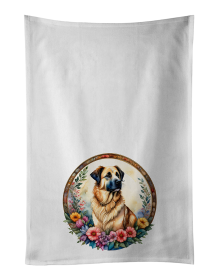 Anatolian Shepherd Dog and Flowers Kitchen Towel Set of 2