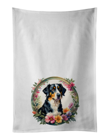 Appenzeller Sennenhund and Flowers Kitchen Towel Set of 2