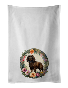 Boykin Spaniel and Flowers Kitchen Towel Set of 2