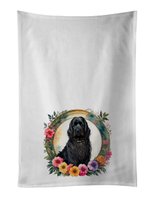 Briard and Flowers Kitchen Towel Set of 2