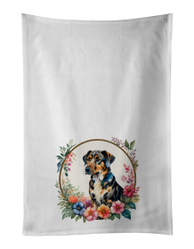 Catahoula Leopard Dog and Flowers Kitchen Towel Set of 2