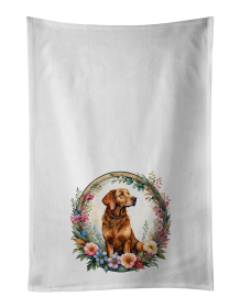 Chesapeake Bay Retriever and Flowers Kitchen Towel Set of 2