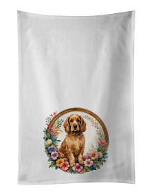 Cocker Spaniel and Flowers Kitchen Towel Set of 2