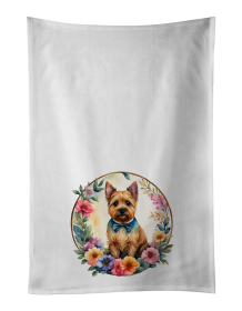 Norwich Terrier and Flowers Kitchen Towel Set of 2