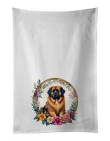 Tibetan Mastiff and Flowers Kitchen Towel Set of 2