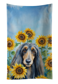 Afghan Hound in Sunflowers Kitchen Towel