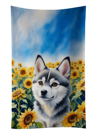 Alaskan Klee Kai in Sunflowers Kitchen Towel