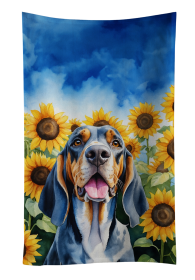 American English Coonhound in Sunflowers Kitchen Towel