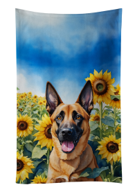 Belgian Malinois in Sunflowers Kitchen Towel