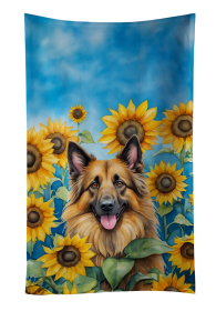 Belgian Tervuren in Sunflowers Kitchen Towel