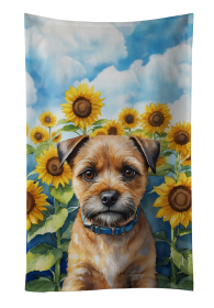 Border Terrier in Sunflowers Kitchen Towel