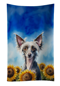 Chinese Crested in Sunflowers Kitchen Towel