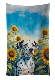 Dalmatian in Sunflowers Kitchen Towel