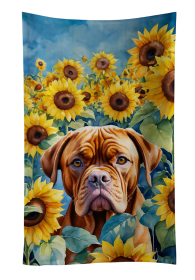 Dogue de Bordeaux in Sunflowers Kitchen Towel