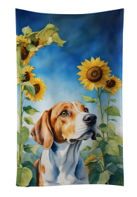 English Foxhound in Sunflowers Kitchen Towel