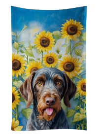 German Wirehaired Pointer in Sunflowers Kitchen Towel