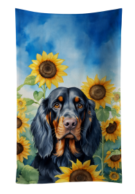 Gordon Setter in Sunflowers Kitchen Towel