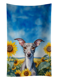 Italian Greyhound in Sunflowers Kitchen Towel