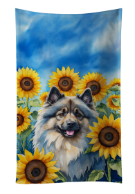 Keeshond in Sunflowers Kitchen Towel