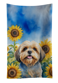 Lhasa Apso in Sunflowers Kitchen Towel