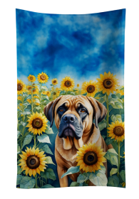 Mastiff in Sunflowers Kitchen Towel