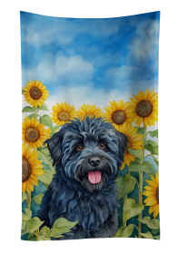 Puli in Sunflowers Kitchen Towel