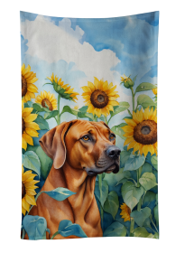 Rhodesian Ridgeback in Sunflowers Kitchen Towel