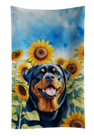 Rottweiler in Sunflowers Kitchen Towel