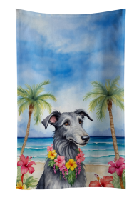 Scottish Deerhound Luau Kitchen Towel