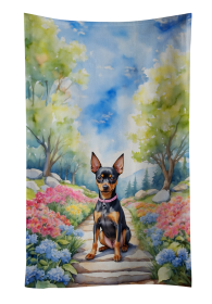 Miniature Pinscher Spring Path Kitchen Towel