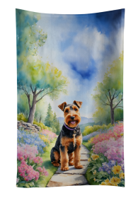 Welsh Terrier Spring Path Kitchen Towel