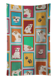 Lots of Piebald English Bulldog Kitchen Towel