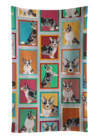 Lots of Blue Merle Welsh Cardigan Corgi Kitchen Towel