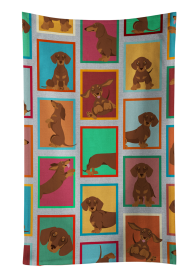 Lots of Chocolate and Tan Dachshund Kitchen Towel