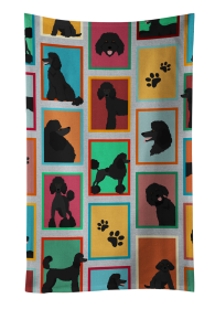 Lots of Black Standard Poodle Kitchen Towel