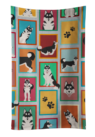 Lots of Siberian Husky Kitchen Towel