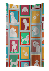 Lots of White Standard Poodle Kitchen Towel