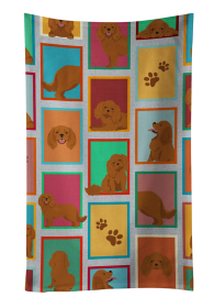 Lots of Ruby Cavalier Spaniel Kitchen Towel