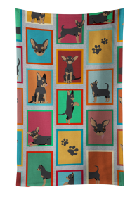 Lots of Black and Tan Chihuahua Kitchen Towel