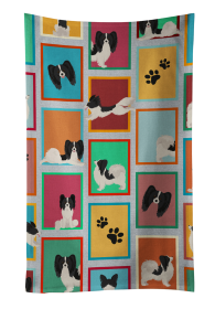 Lots of Black and Whtie Papillon Kitchen Towel