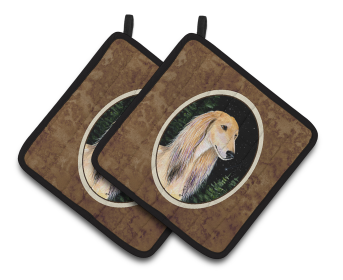 Starry Night Saluki Pair of Pot Holders