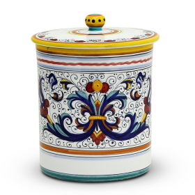 RICCO DERUTA Canisters (size: 6.5 DIAM. X 9 HIGH (With Lid) (Dimensions measured in Inches))