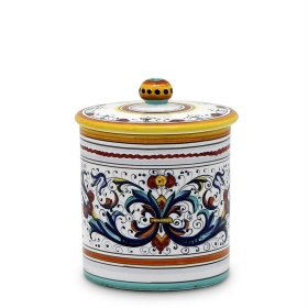 RICCO DERUTA Canisters (size: 4.5 DIAM. X 5.5 HIGH (With Lid) (Dimensions measured in Inches))