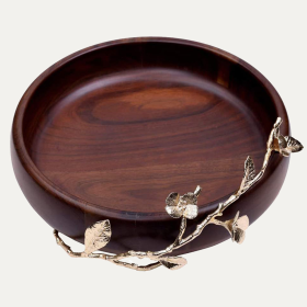 Acacia Wood  Round Bowl (size: small)