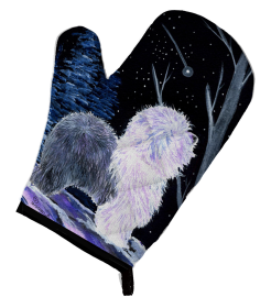 Starry Night Old English Sheepdog Oven Mitt (size: 8.5 x 12)