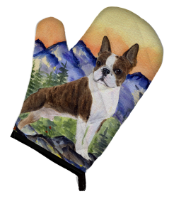 Boston Terrier Oven Mitt (size: 8.5 x 12)